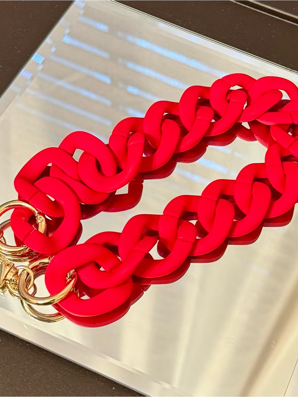 New Acrylic Chunky Matte Red Bag Chain